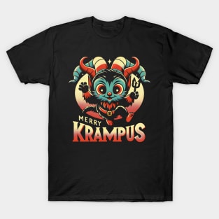 Cute Merry Krampus - Christmas Holiday - 30’s retro cartoon T-Shirt